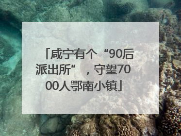 咸宁有个“90后派出所”，守望7000人鄂南小镇