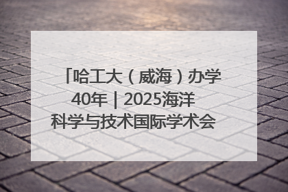 哈工大（威海）办学40年｜2025海洋科学与技术国际学术会议在威海召开
