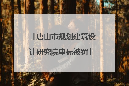唐山市规划建筑设计研究院串标被罚