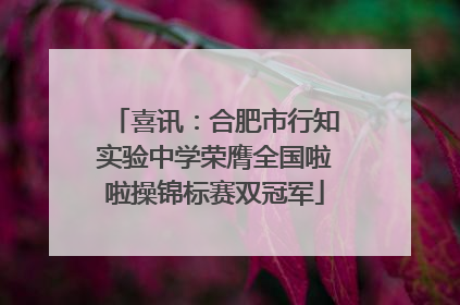喜讯：合肥市行知实验中学荣膺全国啦啦操锦标赛双冠军
