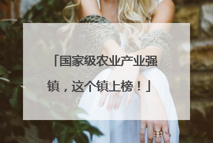 国家级农业产业强镇，这个镇上榜！