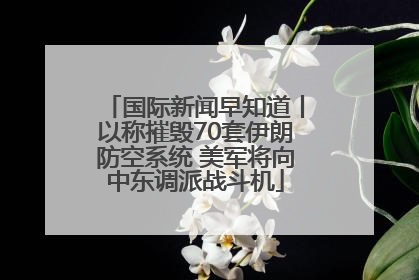 国际新闻早知道丨以称摧毁70套伊朗防空系统 美军将向中东调派战斗机