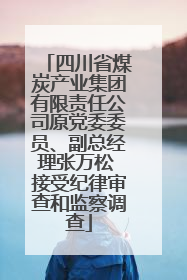 四川省煤炭产业集团有限责任公司原党委委员、副总经理张万松 接受纪律审查和监察调查