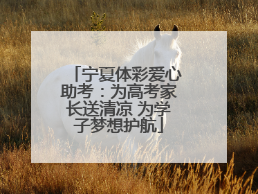 宁夏体彩爱心助考：为高考家长送清凉 为学子梦想护航