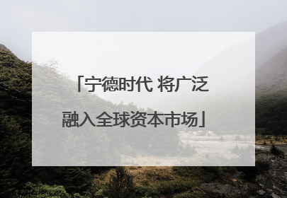 宁德时代 将广泛融入全球资本市场