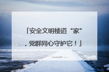 安全文明楼道“家”，党群同心守护它！