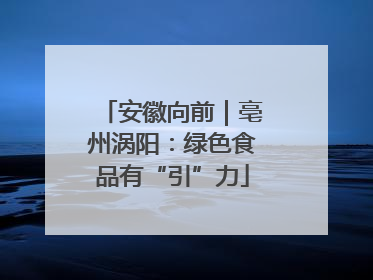 安徽向前｜亳州涡阳：绿色食品有“引”力