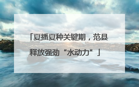 夏播夏种关键期，范县释放强劲“水动力”