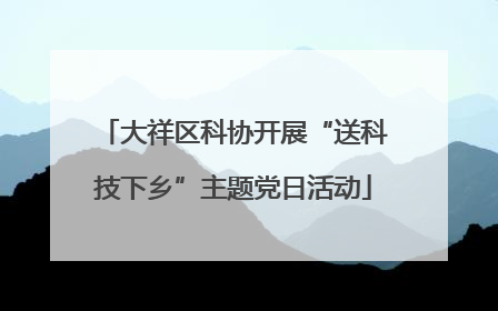 大祥区科协开展“送科技下乡”主题党日活动