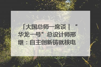 大国总师一席谈｜“华龙一号”总设计师邢继：自主创新铸就核电“国家名片”