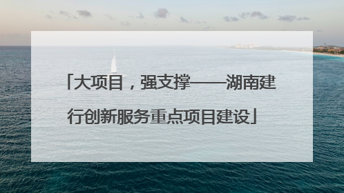 大项目，强支撑——湖南建行创新服务重点项目建设