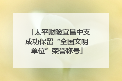 太平财险宜昌中支成功保留“全国文明单位”荣誉称号