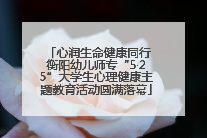 心润生命健康同行 衡阳幼儿师专“5·25”大学生心理健康主题教育活动圆满落幕