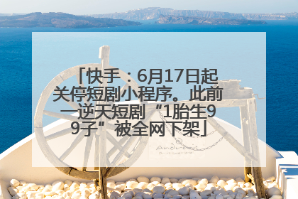 快手：6月17日起关停短剧小程序。此前一逆天短剧“1胎生99子”被全网下架
