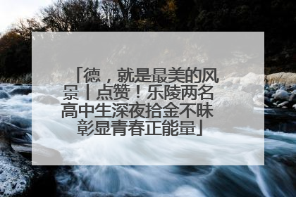 德，就是最美的风景丨点赞！乐陵两名高中生深夜拾金不昧 彰显青春正能量