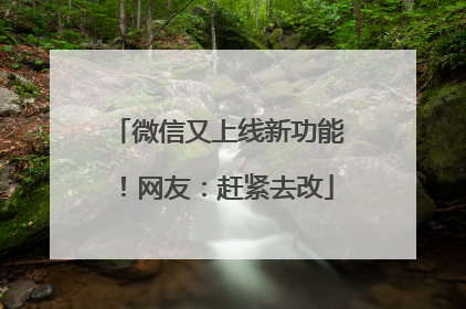 微信又上线新功能！网友：赶紧去改