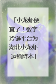小龙虾便宜了！数字冷链平台为湖北小龙虾运输降本