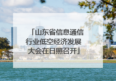 山东省信息通信行业低空经济发展大会在日照召开