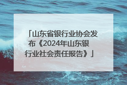 山东省银行业协会发布《2024年山东银行业社会责任报告》