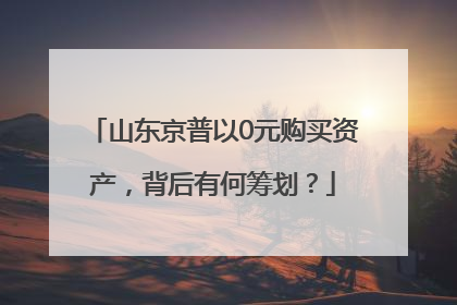 山东京普以0元购买资产，背后有何筹划？