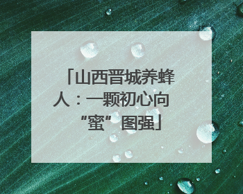 山西晋城养蜂人：一颗初心向“蜜”图强