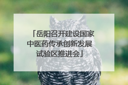 岳阳召开建设国家中医药传承创新发展试验区推进会