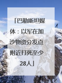 巴勒斯坦媒体：以军在加沙物资分发点附近打死至少28人