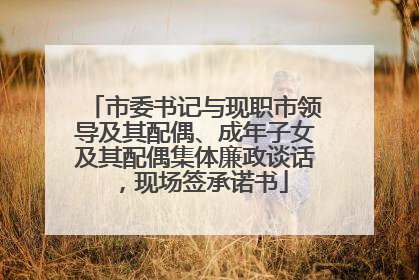 市委书记与现职市领导及其配偶、成年子女及其配偶集体廉政谈话，现场签承诺书