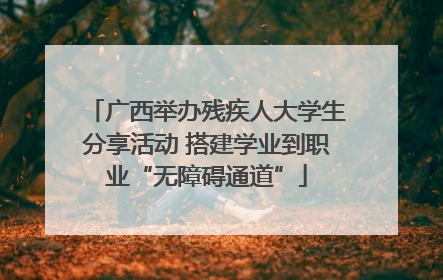 广西举办残疾人大学生分享活动 搭建学业到职业“无障碍通道”