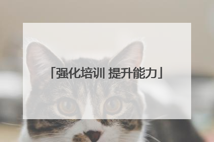 强化培训 提升能力
