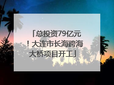 总投资79亿元！大连市长海跨海大桥项目开工