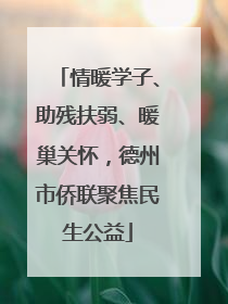 情暖学子、助残扶弱、暖巢关怀，德州市侨联聚焦民生公益