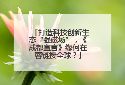 打造科技创新生态“强磁场”，《成都宣言》缘何在蓉链接全球？