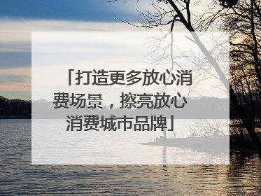 打造更多放心消费场景，擦亮放心消费城市品牌