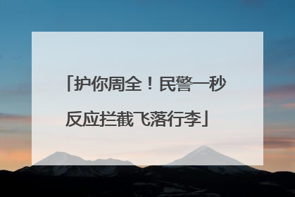 护你周全！民警一秒反应拦截飞落行李