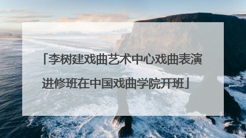 李树建戏曲艺术中心戏曲表演进修班在中国戏曲学院开班