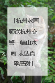 杭州老画师送杭州交警一幅山水画 表达真挚感谢