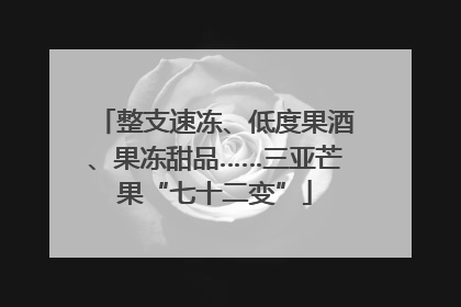 整支速冻、低度果酒、果冻甜品……三亚芒果“七十二变”