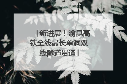 新进展！渝昆高铁全线最长单洞双线隧道贯通