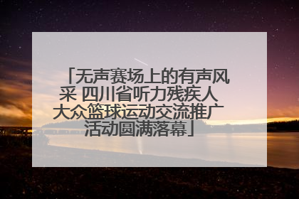 无声赛场上的有声风采 四川省听力残疾人大众篮球运动交流推广活动圆满落幕