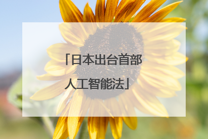 日本出台首部人工智能法