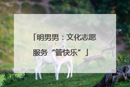 明男男：文化志愿服务“管快乐”
