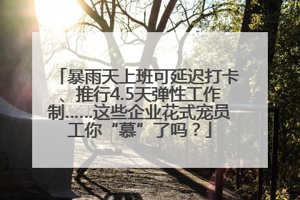 暴雨天上班可延迟打卡、推行4.5天弹性工作制……这些企业花式宠员工你“慕”了吗？