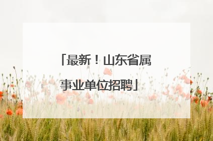最新！山东省属事业单位招聘