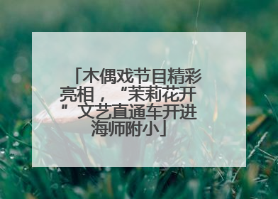 木偶戏节目精彩亮相，“茉莉花开”文艺直通车开进海师附小