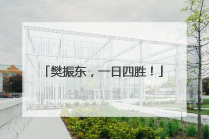 樊振东，一日四胜！