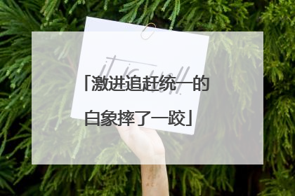 激进追赶统一的白象摔了一跤