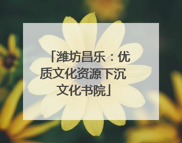潍坊昌乐：优质文化资源下沉文化书院