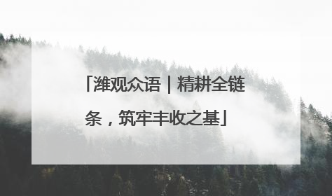 潍观众语｜精耕全链条，筑牢丰收之基