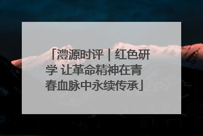 澧源时评｜红色研学 让革命精神在青春血脉中永续传承